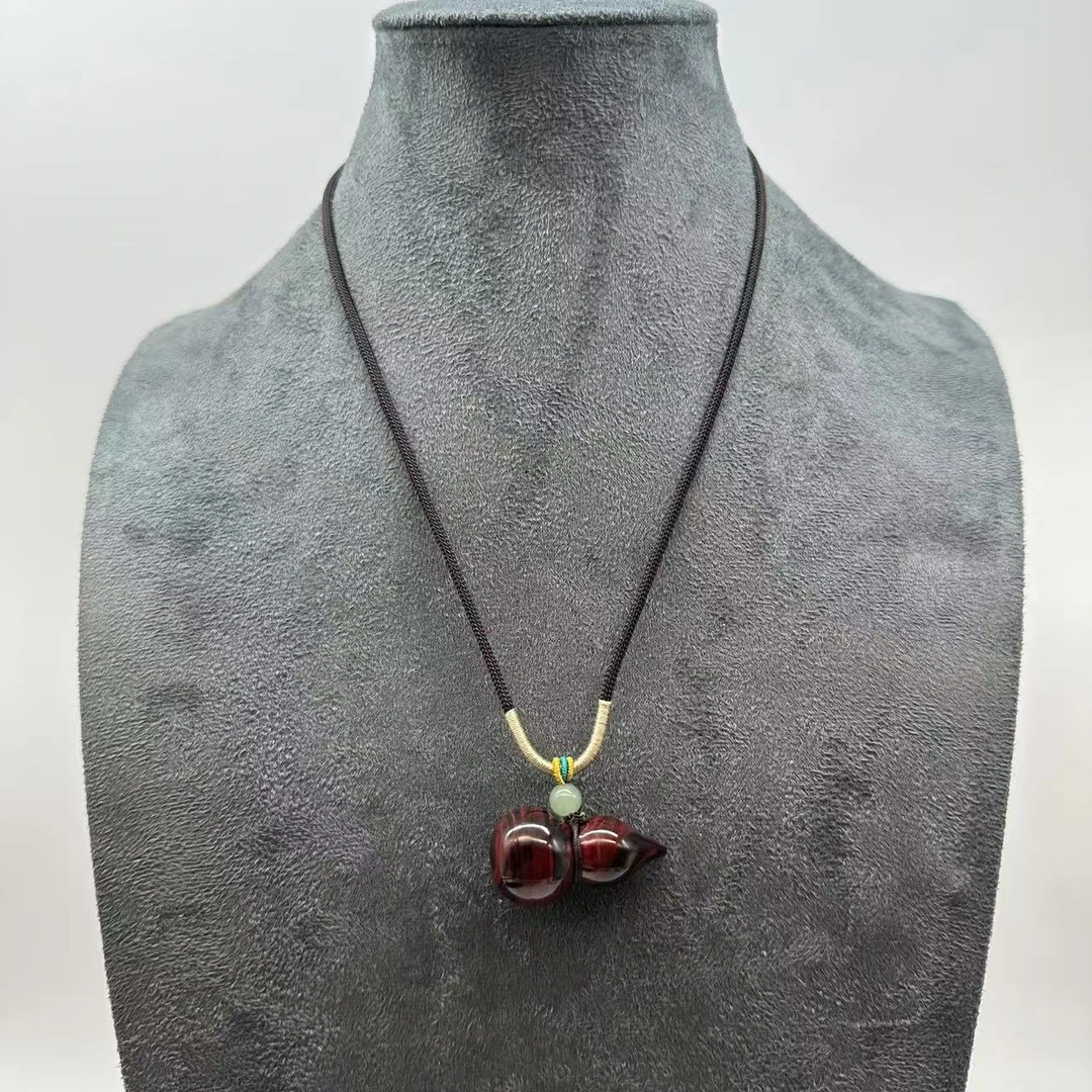 合金项链 XB239     鸡肝石葫芦绳编琉璃项链