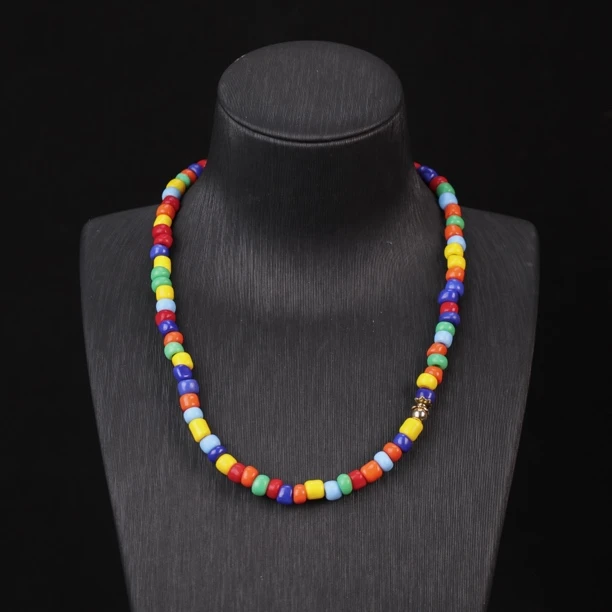 合金项链 LZ0285 彩色小米珠老料琉璃项链42cm