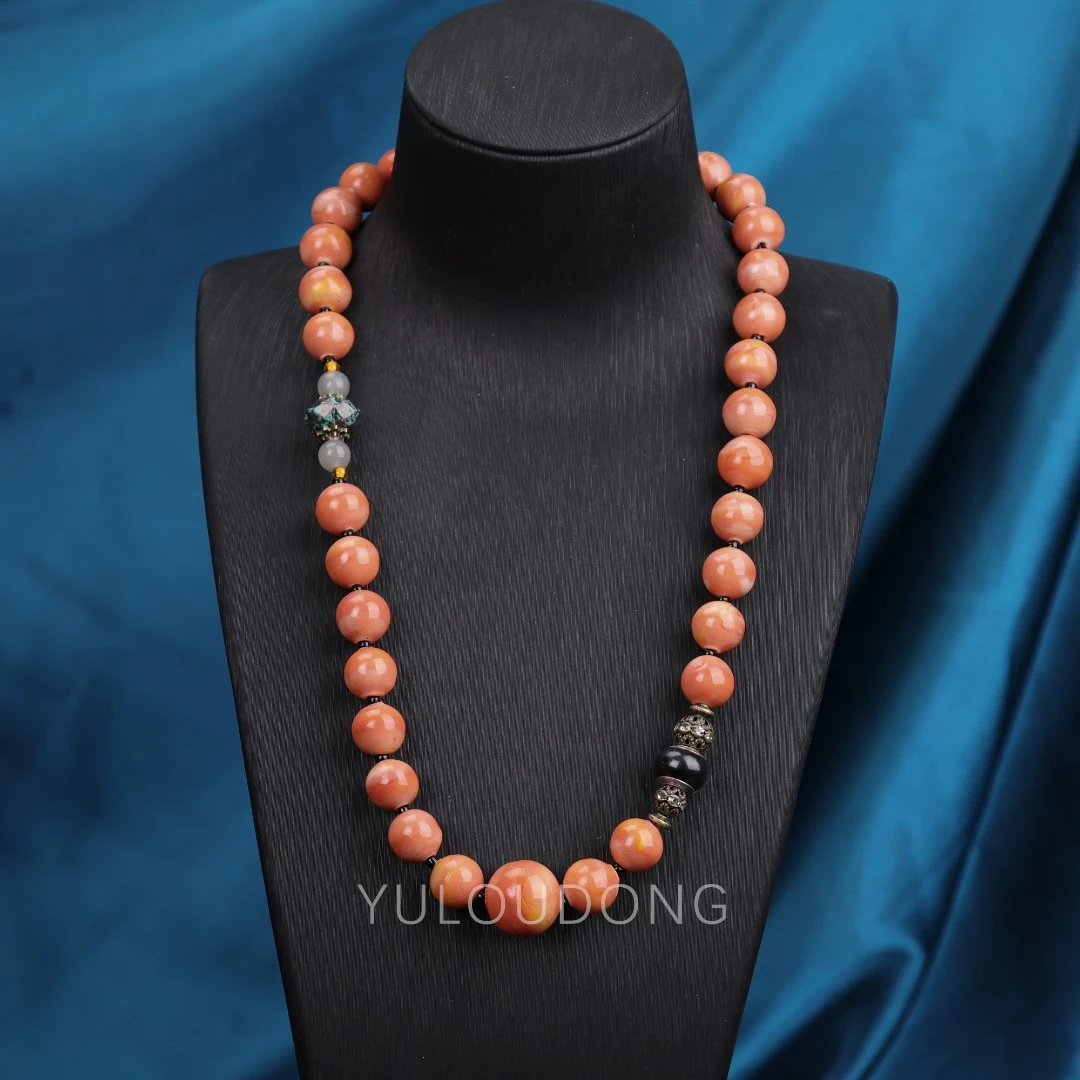 合金项链 XL778【橙色奶油】卡1.4-1.8木红琉璃项链带证书