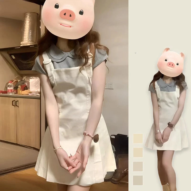 衬衫背心裙夏季吊带连衣裙2025新款女初秋穿搭一整套小众别致裙子