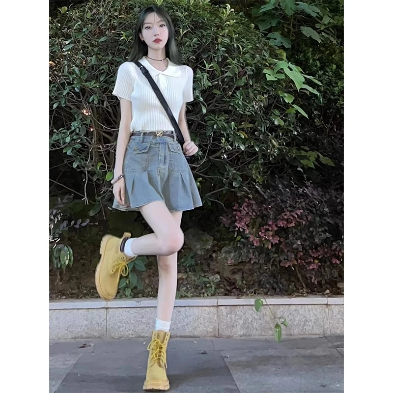 夏季2025新款搭配一整套茶系穿搭时尚韩系高级感两件套装连衣裙子