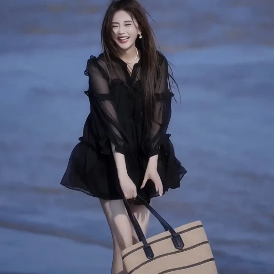 网红爆款时尚套装女2023夏季新款韩范娃娃版宽松显瘦雪纺衫+短裤