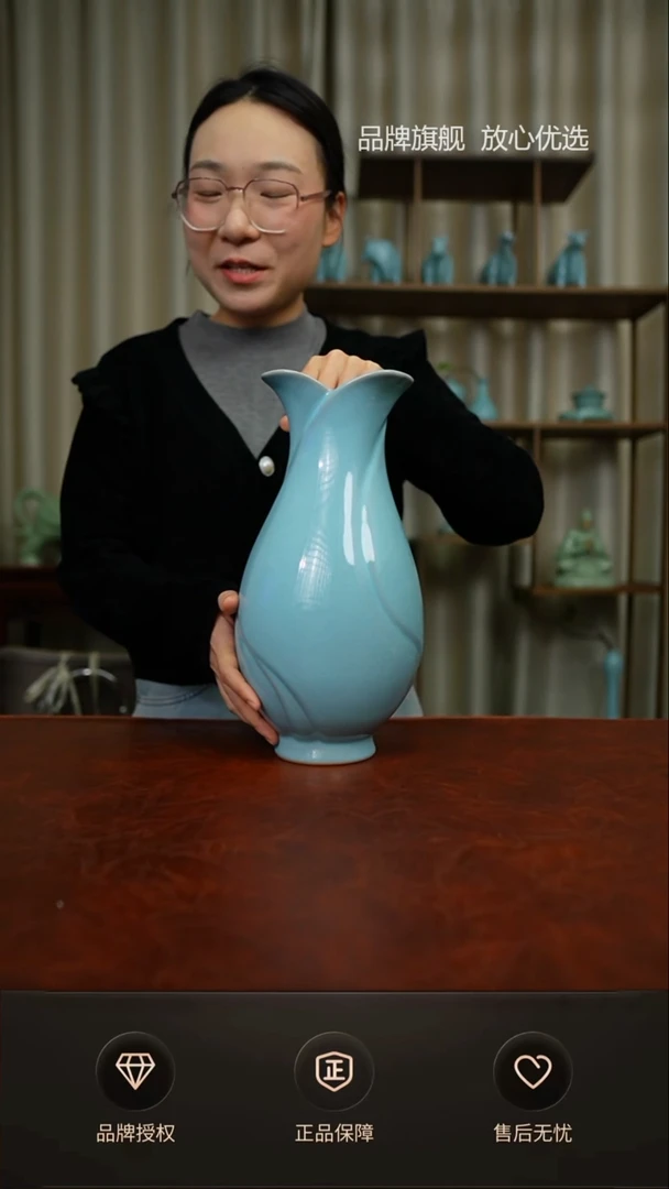 【闪购商品】天青百合瓶不完美简装
