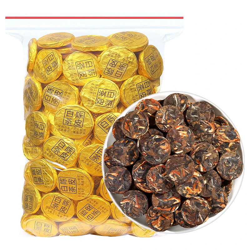 正宗陈皮白茶新会老陈皮福鼎老白茶茶叶迷你小茶饼小沱茶500g散装