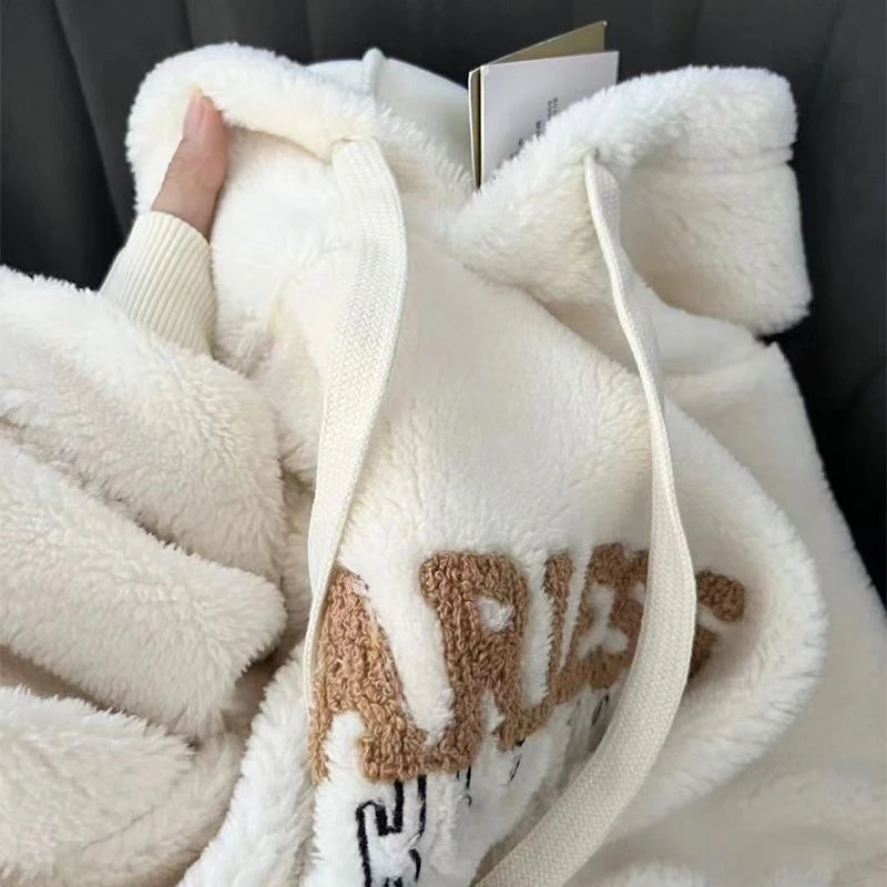 卫衣女冬季连帽长袖银狐绒超厚加绒外套上衣休闲百搭宽松学生毛绒