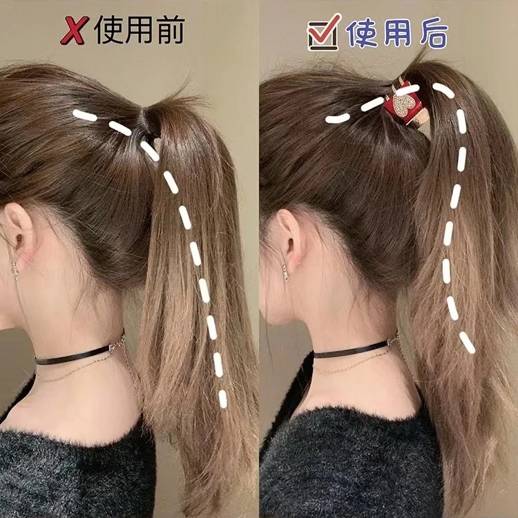 复古气质爱心水钻发卡高马尾爪夹女防塌抓夹