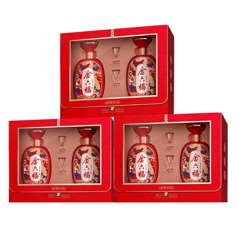 金六福金酿贰号 龙年礼盒3盒 纯粮酿造【SC】50.8度500ml*6