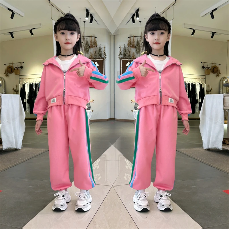 女童春秋套装新款洋气森系时髦秋装6-12岁运动儿童卫衣女孩两件套