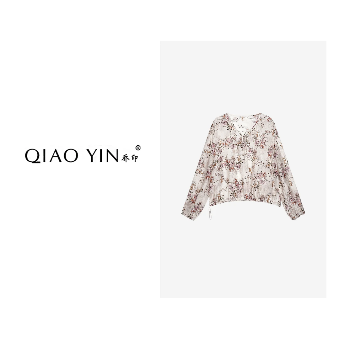 2025夏季新款蕾丝碎花气质轻奢时尚印花女装衬衫QY24839