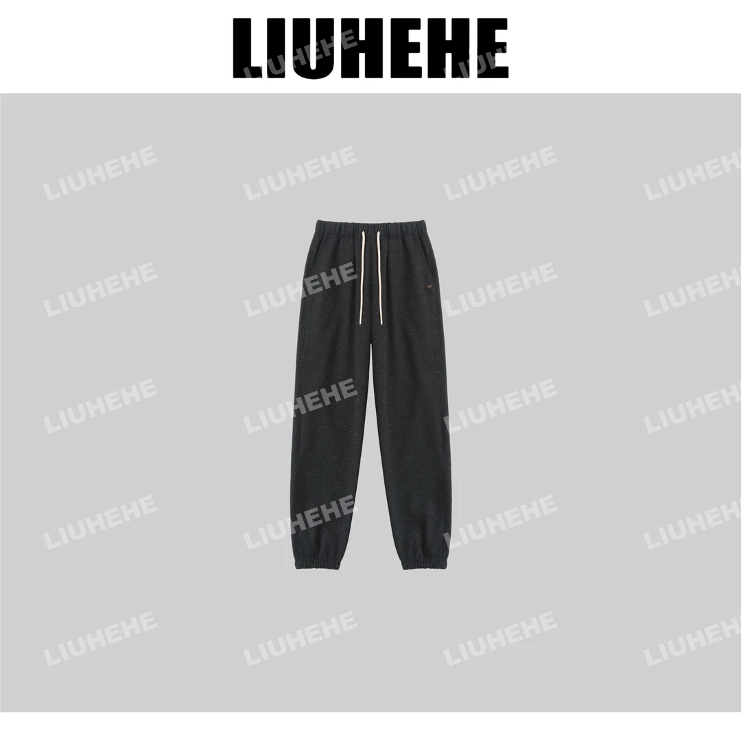 【呵呵家】彩色星空 1948秋新款小标扣束脚扣长裤彩纱卫裤111010