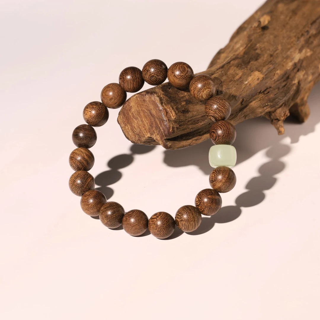 Uioe 非金属木质手链 圆珠木质手串新中式民族风手链男女通用手链