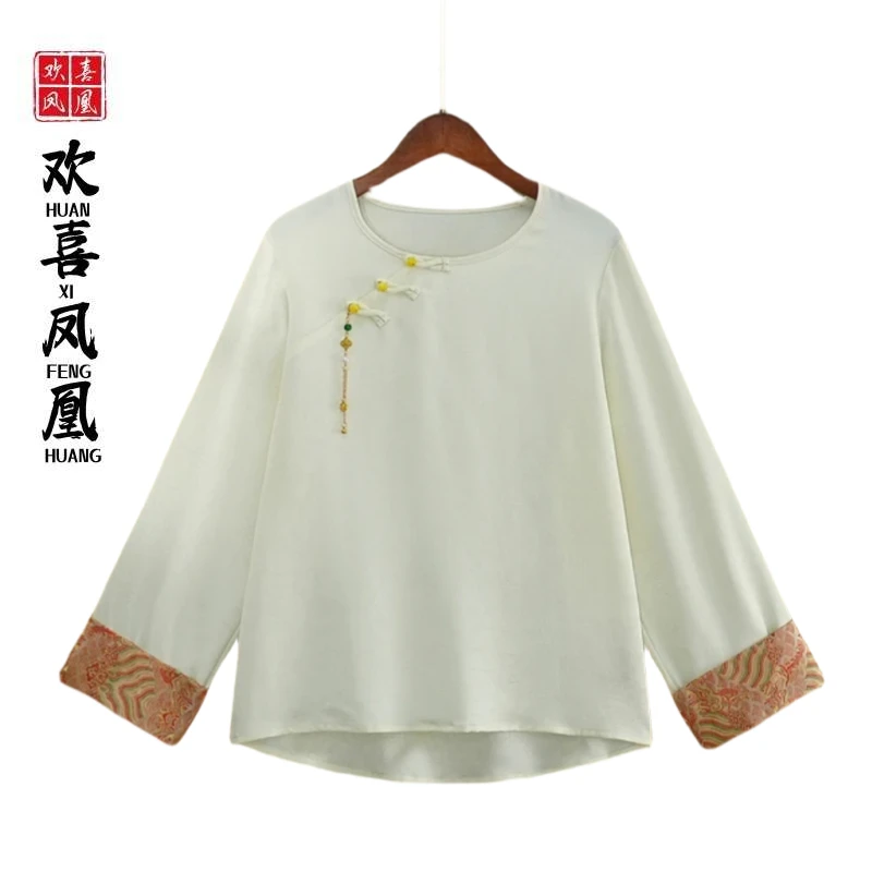 晚霞 斜襟盘扣国风新中式打底衫7615