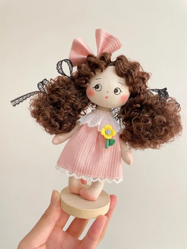 不退换 不要直接拍 直播间选款手作布艺娃娃小女孩摆件