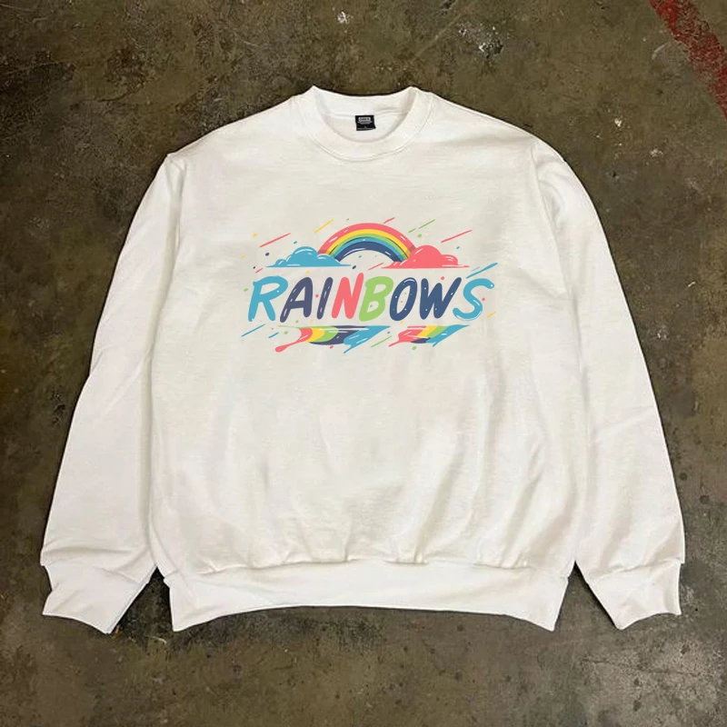 品质男装潮流多彩字母印花时尚小众款男女秋冬圆领卫衣青少年长袖