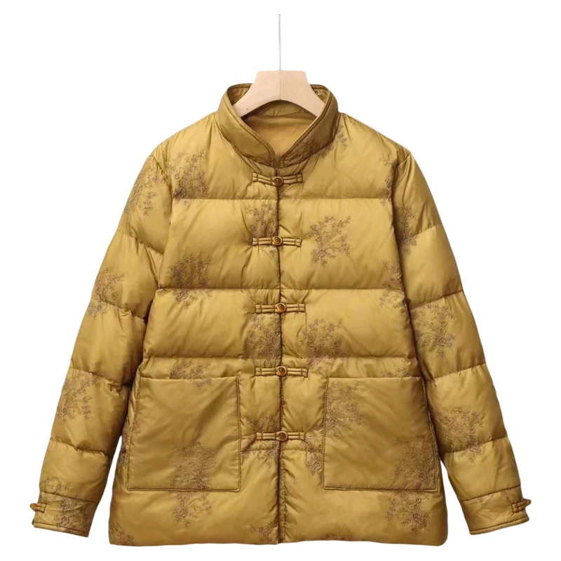 女2024冬新款 水晶扣上衣外套