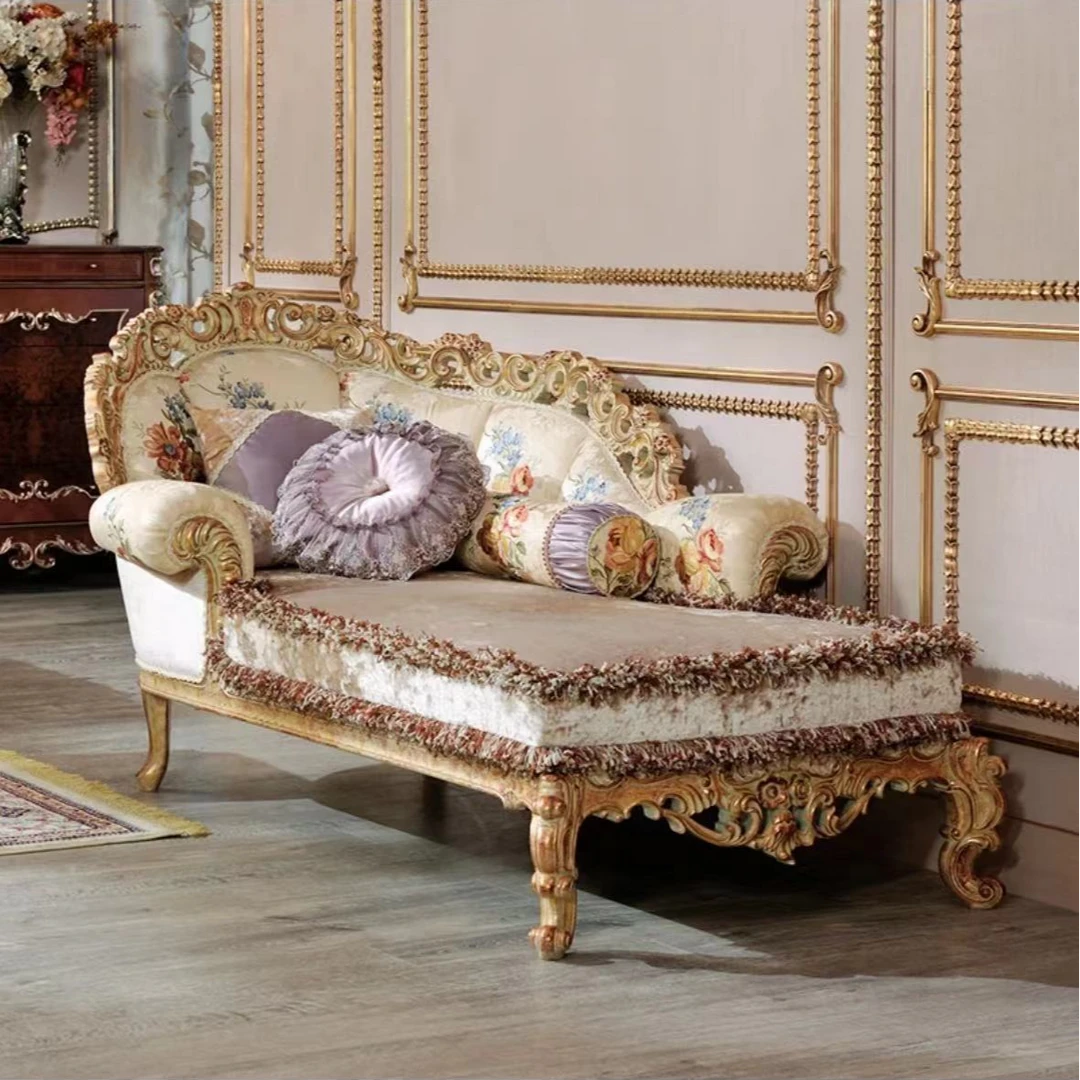 【皇家壹号】法式高奢别墅家用宫廷风手工设计贵妃榻186*98*101TY