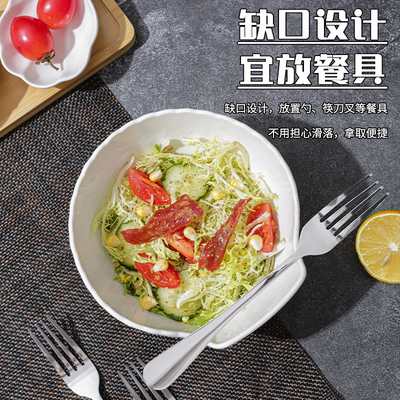 创意贝壳形碗家用陶瓷甜品碗面碗高颜值沙拉碗拉面碗汤碗纯白新款