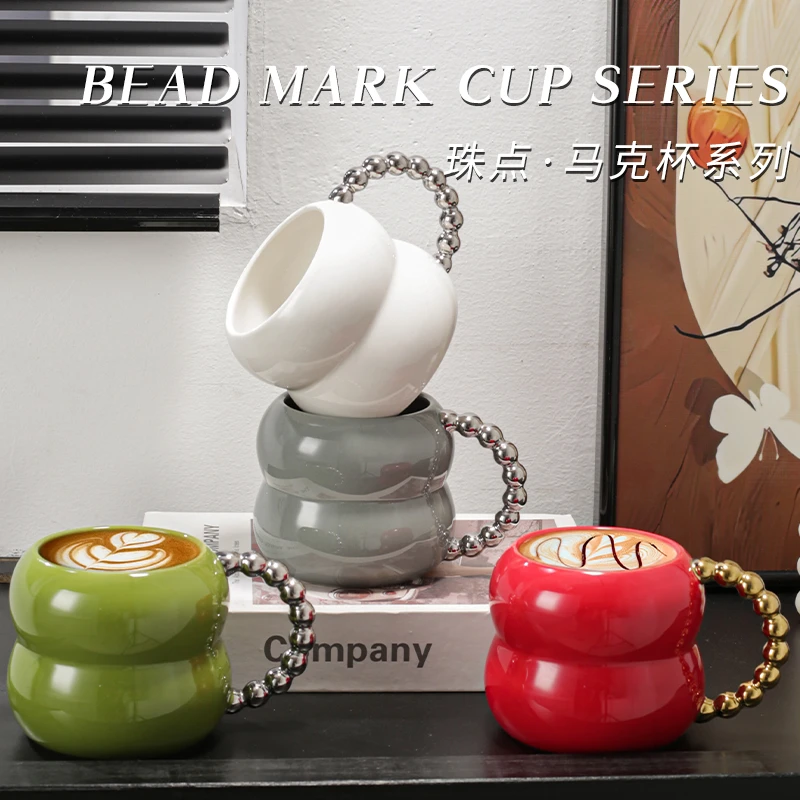 陶瓷轻奢电镀马克杯高颜值牛奶杯家用早餐杯咖啡杯下午茶杯釉下彩
