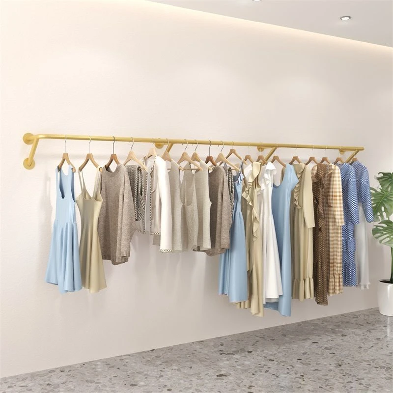 简约服装店衣帽架架壁挂架上墙服装店挂衣架结实牢固墙上挂衣服架