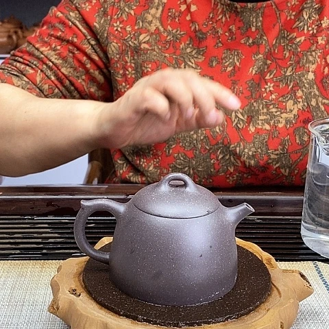 紫砂茶盘宜兴大水潭天青150c c