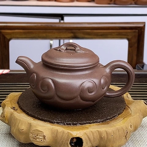 紫砂茶壶宜兴老紫泥180c c