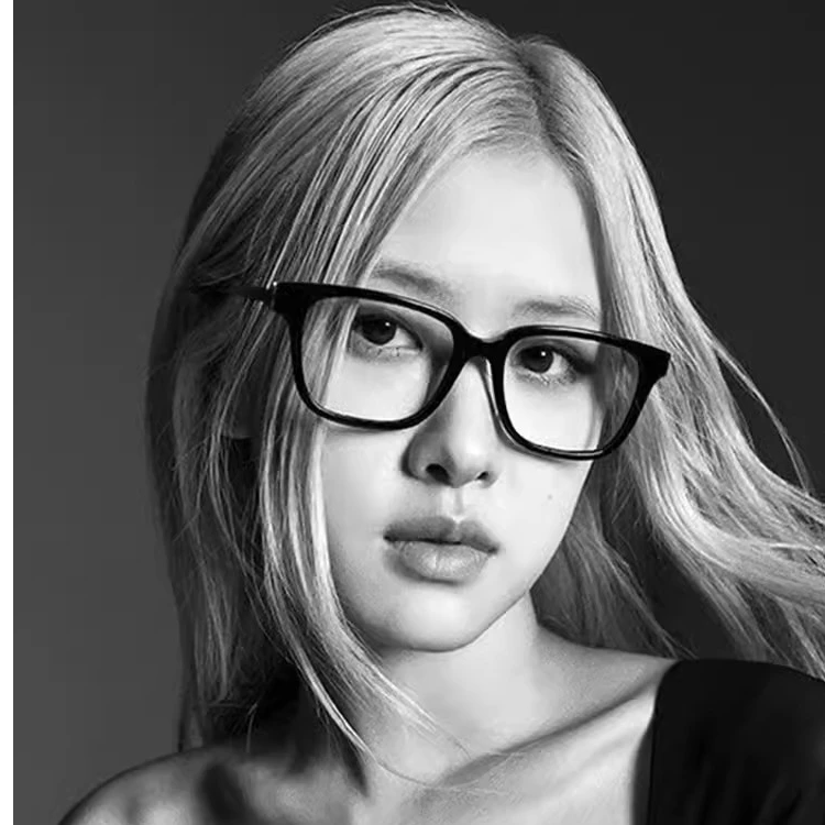 rose朴彩英同款黑框眼镜近视女度数可配素颜神器显脸小方框眼睛框