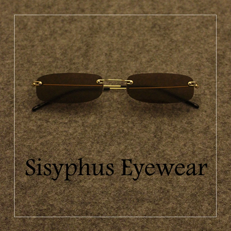 窄框超轻小镜片太阳眼镜无框墨镜个性男彩色ins嘻哈女潮蹦迪街拍