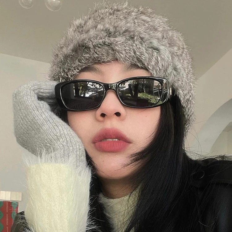 【里伯专属】长方形窄框墨镜女款高级感美式太阳眼镜黑色欧美酷辣妹