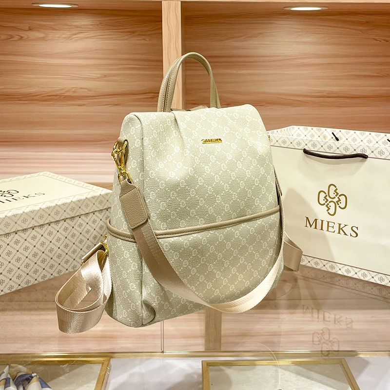 MIEKS米凯斯双肩包2023新款女小背包女生大学生轻便旅行斜挎包