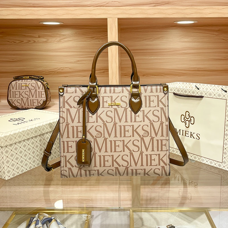MIEKS米凯斯正品女包2023新款时尚手提通勤托特包大容量单肩包