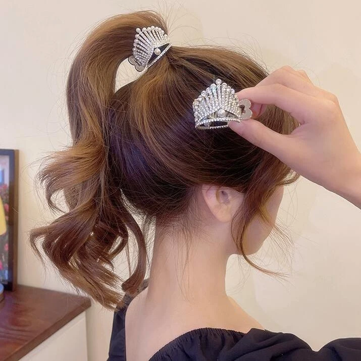 lennik/lennik茉莉皇冠花朵流苏抓夹发卡气质甜美半扎发夹花朵
