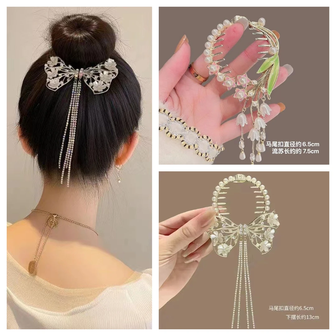 lennik/lennik铃兰花发饰仙女发夹抓夹丸子头扣女感发扣优雅流行