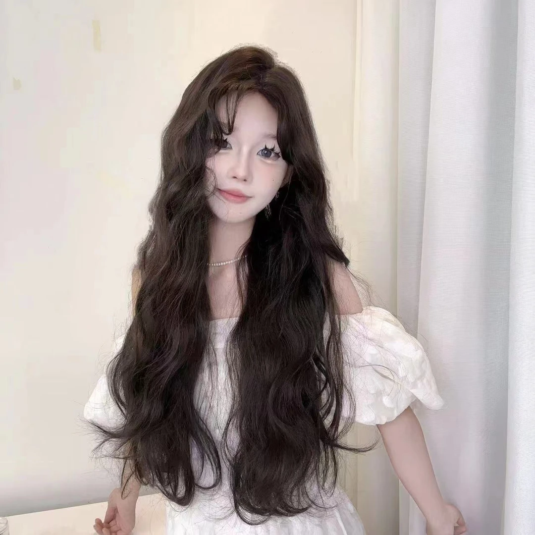 假发女长发波浪羊毛卷中分网红几字刘海全头套