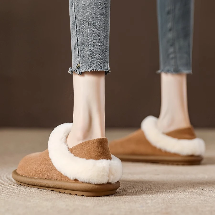 两穿勃肯鞋女冬季外穿毛毛鞋2025新款软底防滑雪地靴加绒保暖棉鞋
