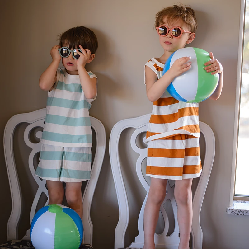 Let's Chill儿童宽条纹背心短裤套装12333015 12333046