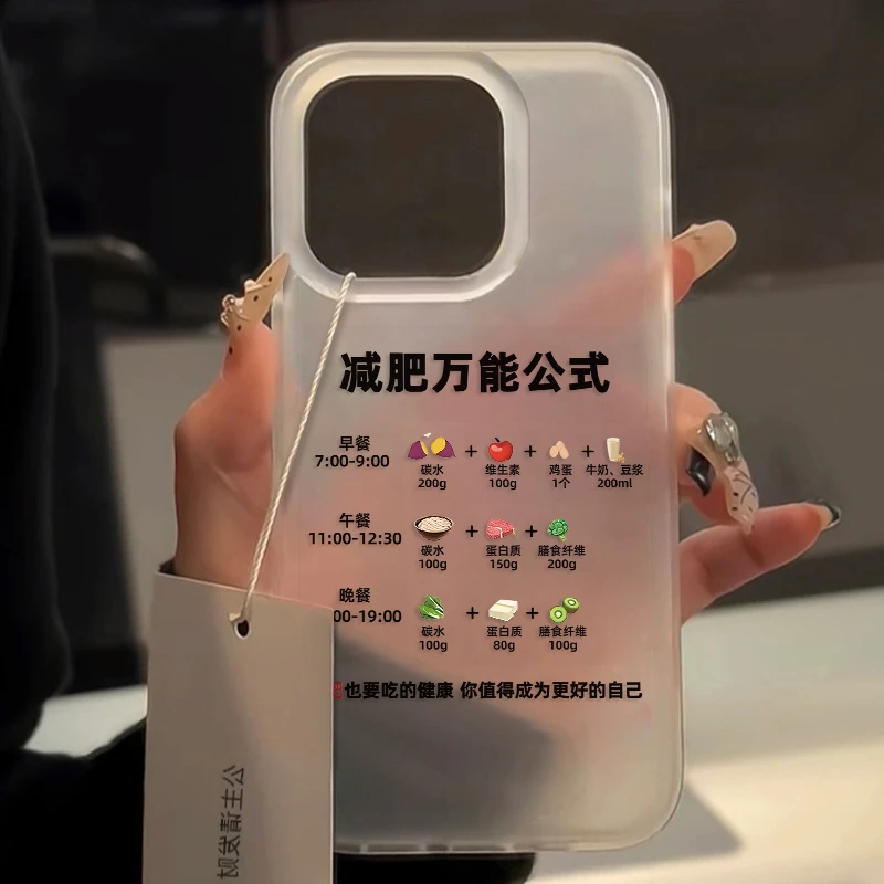减肥公式适用iphone15苹果14/13promax手机壳11软壳12xs磨砂创意