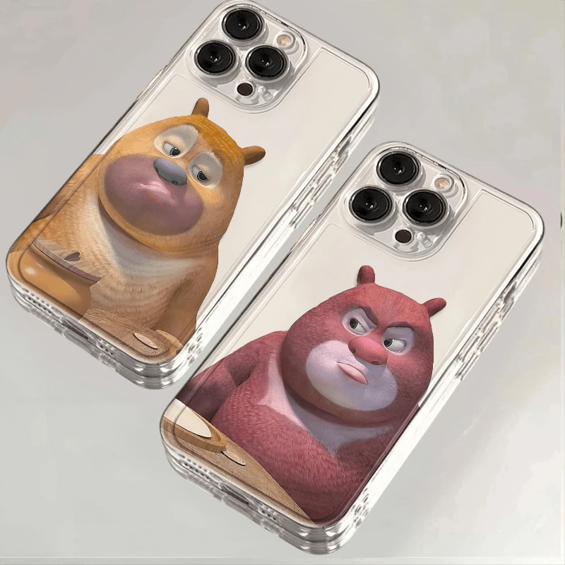 熊大熊二适用iphone15/14/13手机壳苹果华为P70vivo小米oppo软套