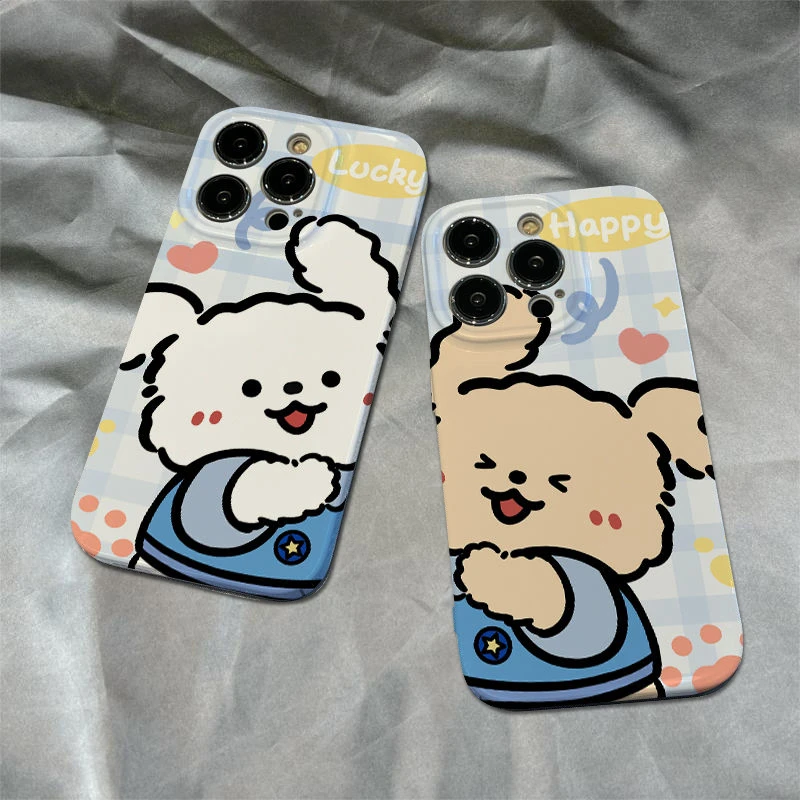 贴贴情侣小狗适用苹果16/15promax手机壳华为P70vivo小米oppo菲林