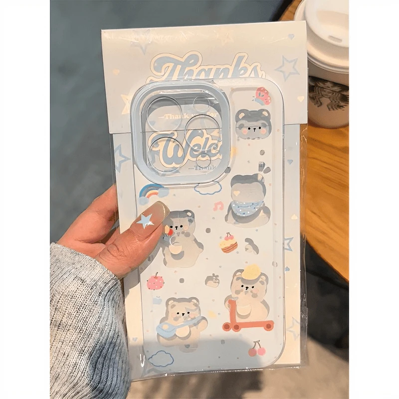 ins新款可爱小熊适用iPhone15苹果13/14手机壳12华为vivo小米oppo