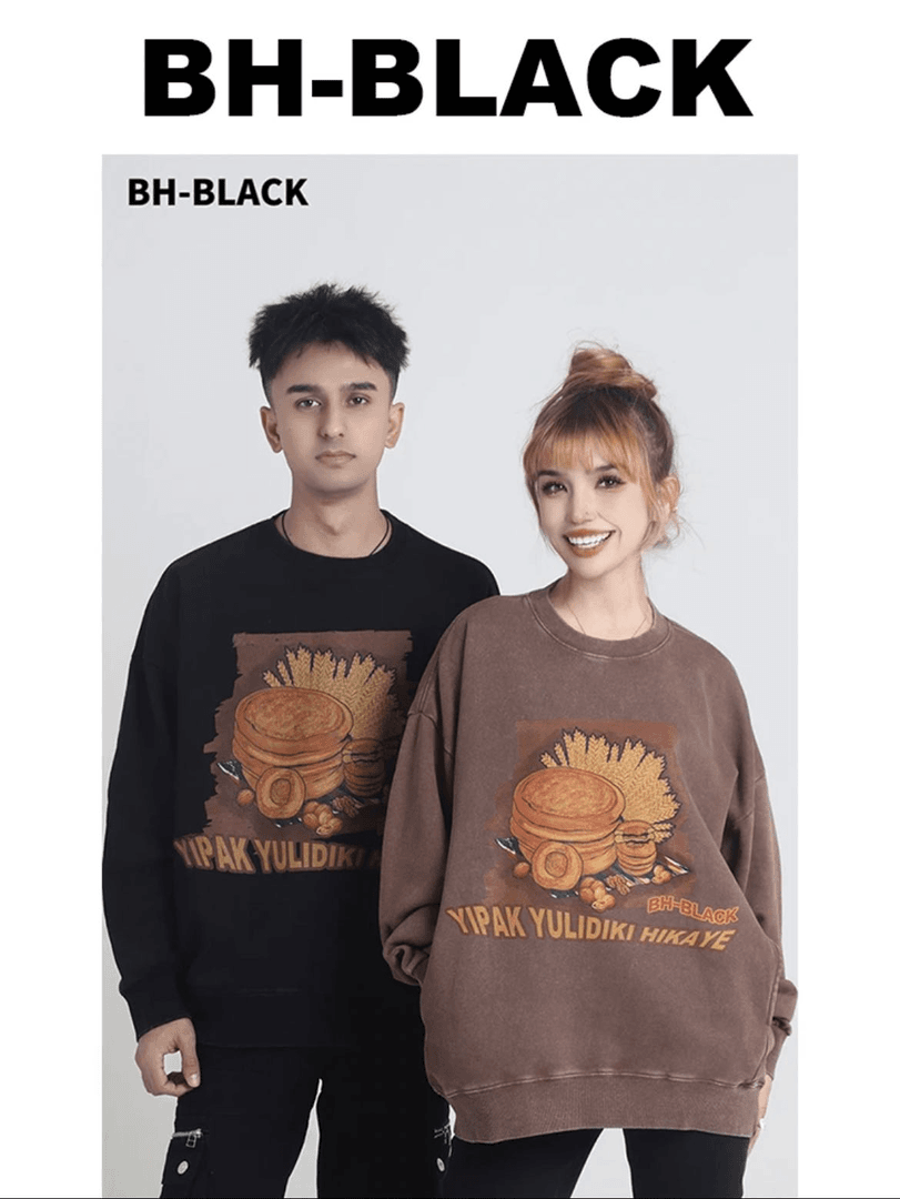BH-BLACK情侣休闲男女同穿上衣宽松百搭长袖