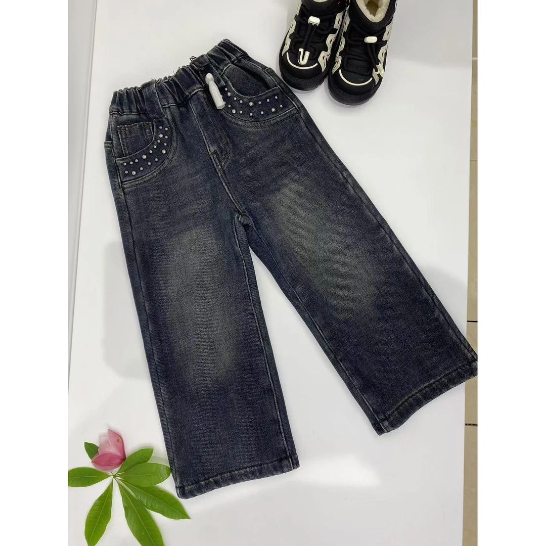 7709儿童加绒牛仔裤