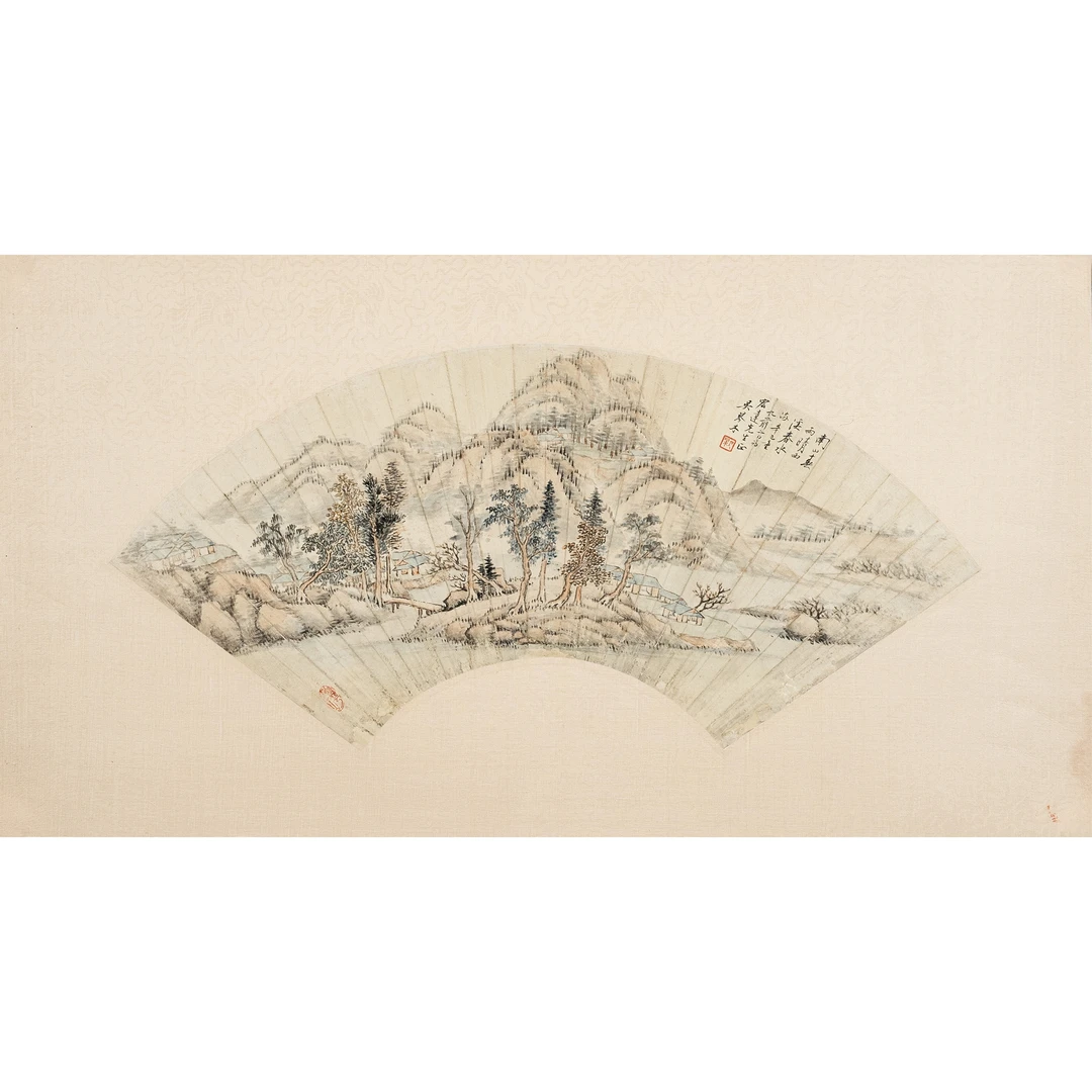 吴琴木 《南山春雨扇面》 HY00173