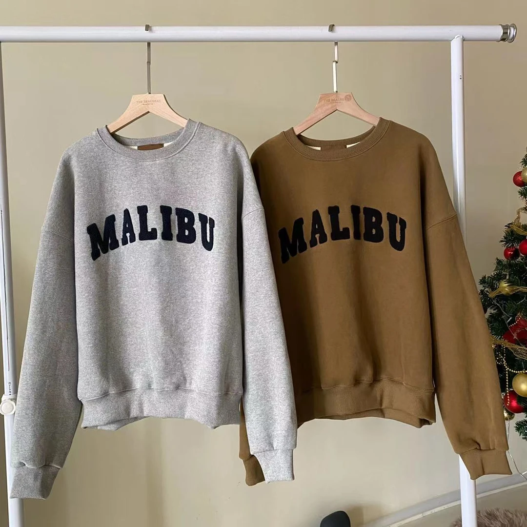 圆领字母加绒卫衣（东大门款TBB1150）