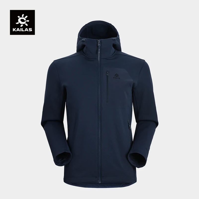 KAILAS凯乐石连帽弹力抓绒外套保暖抗菌防螨户外运动登山徒步男款