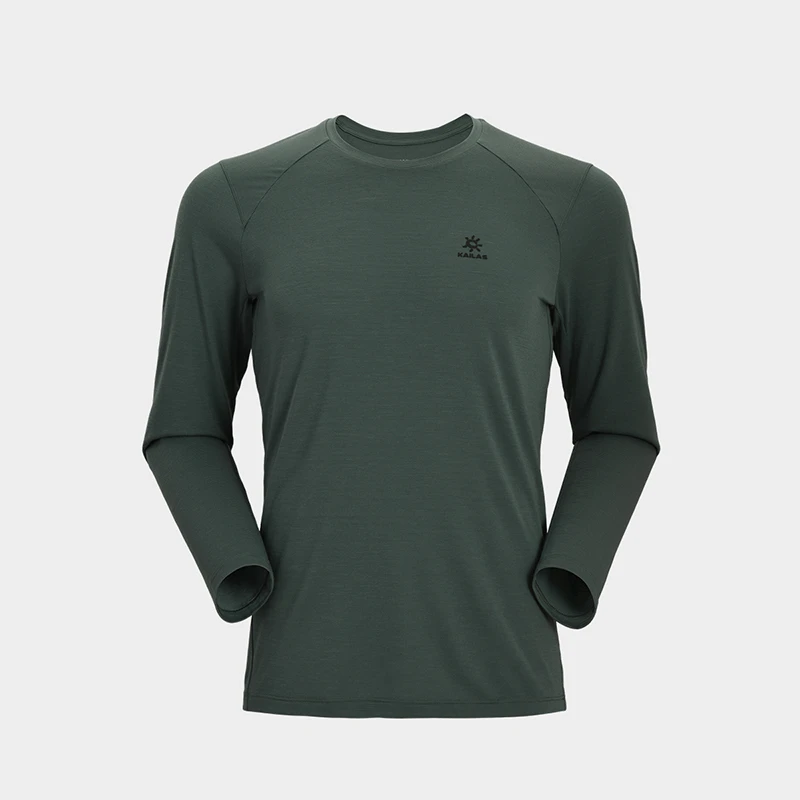 Kailas/凯乐石羊 毛圆领功能长袖T恤轻量速干户外运动攀登徒步男