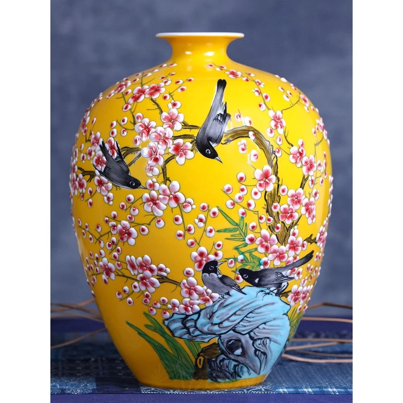 景德镇陶瓷花瓶插花工艺品家居客厅玄关装饰品电视柜瓷器摆件结婚