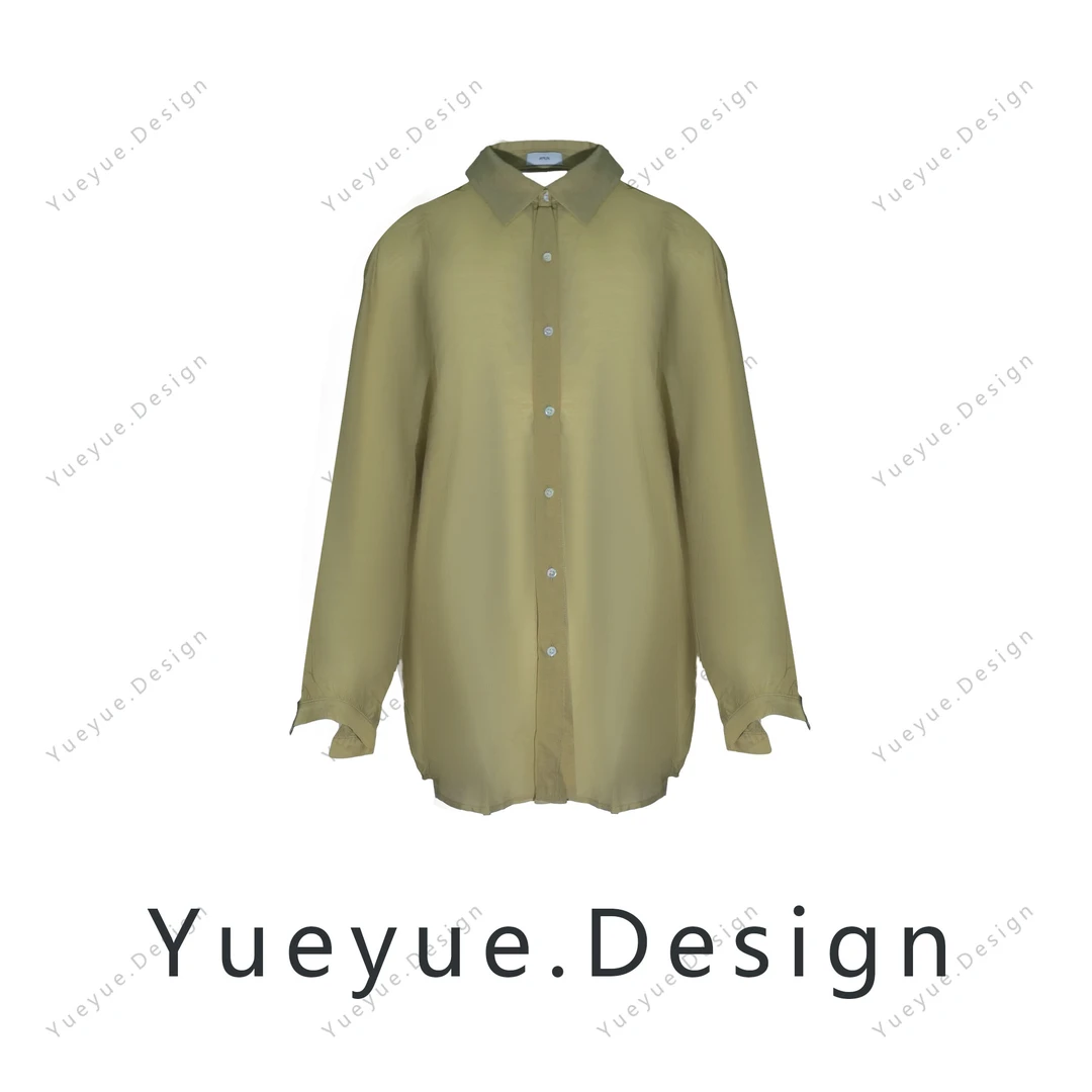 法悦定制●后背V领花边个性衬衣S5027
