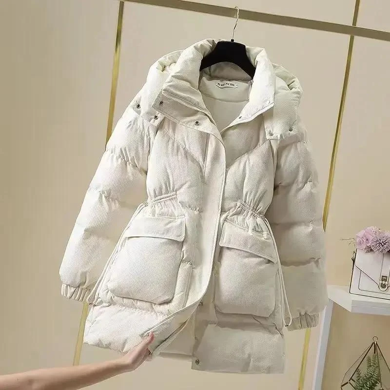 2023新款中长款羽绒服女韩版宽松羽绒羽绒服冬季加厚保暖时