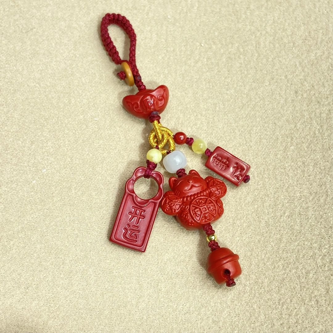 含辰砂工艺品朱砂钥匙挂包挂开运吉祥物