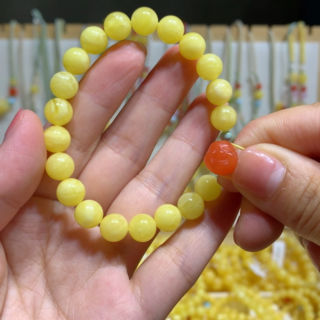 蜜蜡手链未镶嵌8.5m m